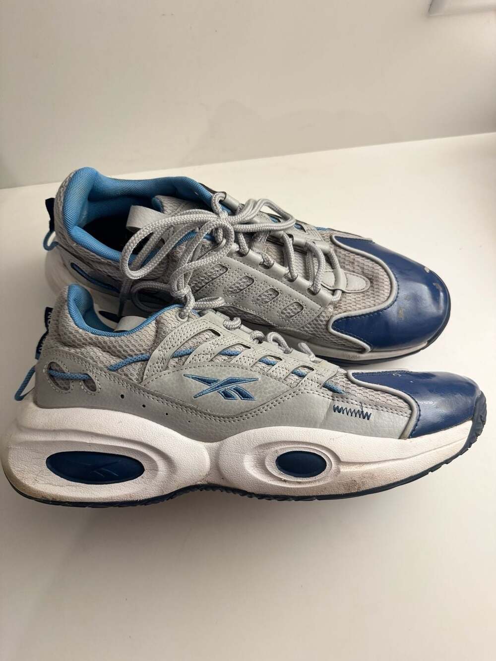 Reebok Men Sneaker Basketball GY0937 Solution Mid Iverson Grey Navy Size 11.5